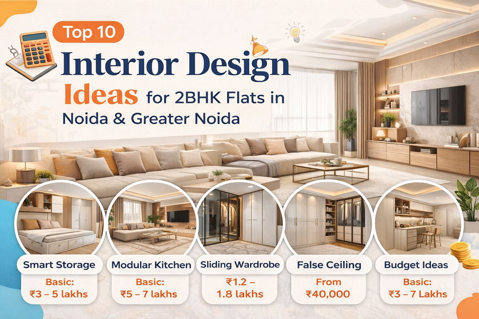 Top 10 Interior Design Ideas for 2BHK Flats in Noida & Greater Noida