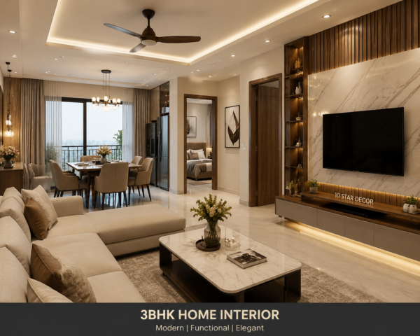 Complete 3BHK Home Interior in Delhi NCR