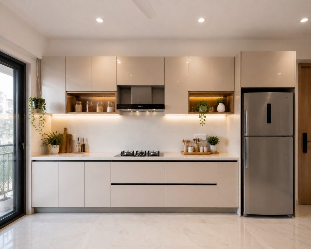Straight modular kitchen design