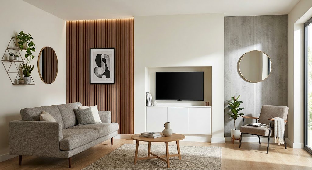 PVC wall panel design idea for living room